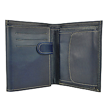Pánske tašky - Pánska kožená peňaženka v tmavo modrej farbe, ručne tieňovaná - 12126846_