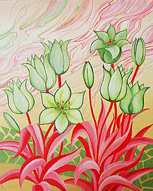 Obrazy - Zelené tulipány - 12128632_