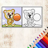 Hračky - Macko Ivan omaľovánka (lízatko) - 12129203_