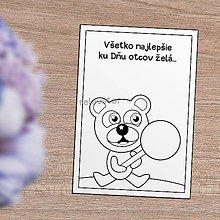 Papiernictvo - Omaľovánka/pohľadnica Macko Ivan (lízanka) - 12130804_