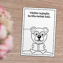Papiernictvo - Omaľovánka/pohľadnica Macko Ivan (knihomoľ) - 12130808_