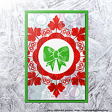 Papiernictvo - Vianočná pohľadnica vločka (mašlička) - 12131440_