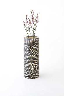 Dekorácie - Váza s geometrickým ornamentom - 12131804_