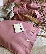 Úžitkový textil - Ľanové posteľné obliečky farba MAUVE - 12132159_