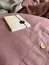 Úžitkový textil - Ľanové posteľné obliečky farba MAUVE - 12132160_