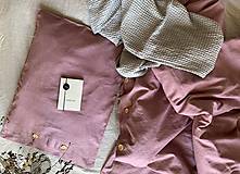 Úžitkový textil - Ľanové posteľné obliečky farba MAUVE - 12132164_