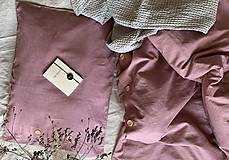 Úžitkový textil - Ľanové posteľné obliečky farba MAUVE - 12132172_