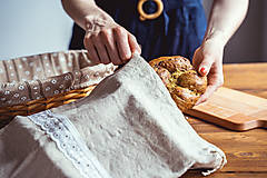 Úžitkový textil - Vrecko na chlieb z ľanového plátna - 12132757_