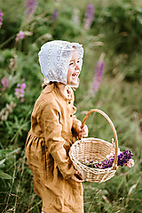 Detské čiapky - Baby čepiec Madeira volánik kvety - 12135739_