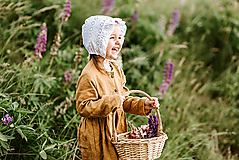 Detské čiapky - Baby čepiec Madeira volánik kvety - 12135740_