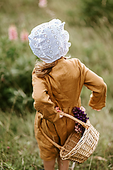 Detské čiapky - Baby čepiec Madeira volánik kvety - 12135741_