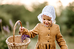 Detské čiapky - Baby čepiec Madeira volánik kvety - 12135744_