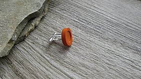 Drevené lôžko 12 mm manžetový gombík oranžový, 1 ks