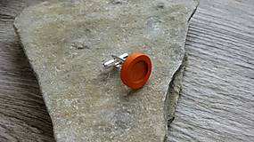 Komponenty - Drevené lôžko 12 mm manžetový gombík oranžový, 1 ks - 12137458_