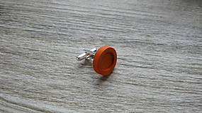 Komponenty - Drevené lôžko 12 mm manžetový gombík oranžový, 1 ks - 12137470_