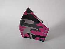 Rúška - Dizajnové rúško maskáč Lila tvarované dvojvrstvové - 12141127_