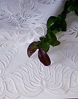 Úžitkový textil - Richelieu - Listy v tvare kvetu, biela, 35 x 101 cm - 12140366_