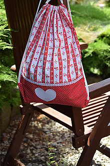 Batohy - Bavlnený batoh s ľudovým vzorom (Batoh červený) - 12141126_