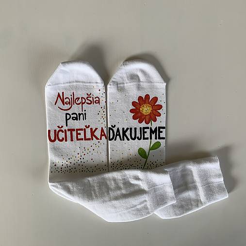 Maľované ponožky pre naj PANI UČITEĽKU (kvietkovej triedy)