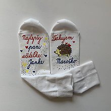 Ponožky, pančuchy, obuv - Maľované ponožky pre naj PANI UČITEĽKU (S ježkom) - 12142249_