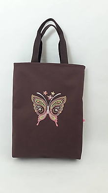 Veľké tašky - Taška S Výšivkou- Motýľ a kvety - 12144622_