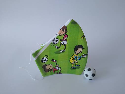 Dizajnové rúško futbal tvarované dvojvrstvové