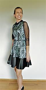 Šaty - Čierne saténové šaty s krajkou - 12144894_
