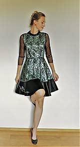 Šaty - Čierne saténové šaty s krajkou - 12144896_