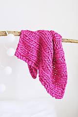 Úžitkový textil - Vlnená pletená deka - pink (Vlnená pletená deka - pink) - 12147251_