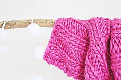 Úžitkový textil - Vlnená pletená deka - pink (Vlnená pletená deka - pink) - 12147253_