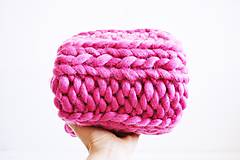 Úžitkový textil - Vlnená pletená deka - pink - 12147255_