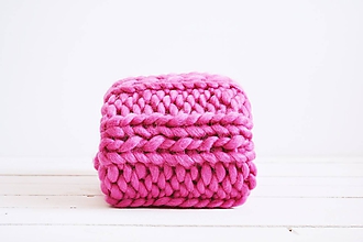Úžitkový textil - Vlnená pletená deka - pink (Vlnená pletená deka - pink) - 12147254_