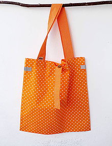 Nákupné tašky - Eko nakupovačka FILKI skladacia (oranžová bodkovaná) - 12145205_