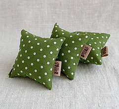 Úžitkový textil - FILKI šupkové mačkátko (zelené s bodkami) - 12145454_