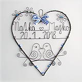 Dekorácie - veľké svadobné srdce 25cm folk - 12150360_