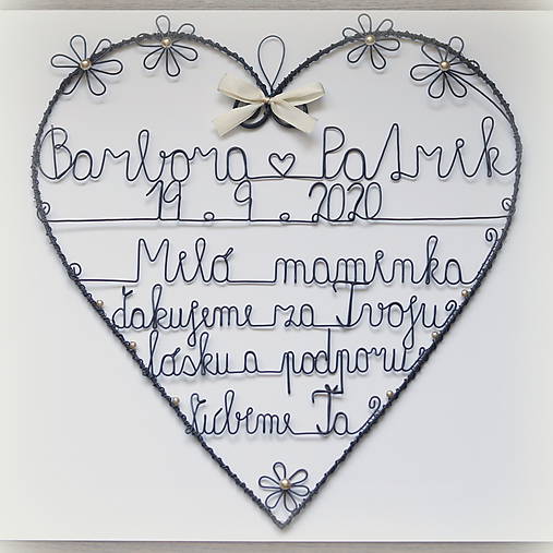 Tabuľky - Poďakovanie rodičom -srdce (Biela) - 12150343_