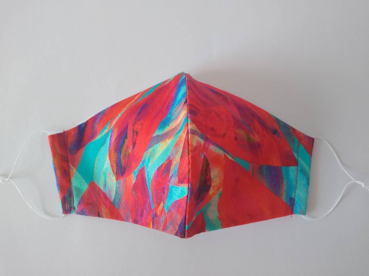 Dizajnové rúško lístie prémiová bavlna antibakteriálne s časticami striebra dvojvrstvové tvarované