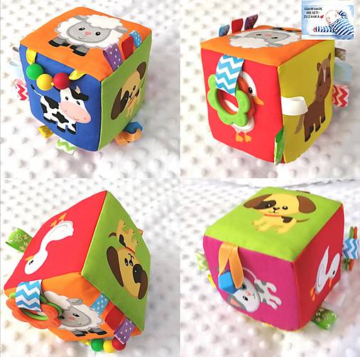 Hračky - Didaktická kocka Zvieratka - 12149487_