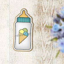 Dekorácie - Fľašička - grafika na tlač na jedlý papier (zmrzlina) - 12151151_