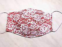 Rúška - Saténova čipková rúška, spoločenské rúško, ochranná rúška, svadobné rúška 3 vrstvové rúška - 12154181_