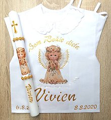 Detské oblečenie - Košieľka na krst + sviečka - 12151558_