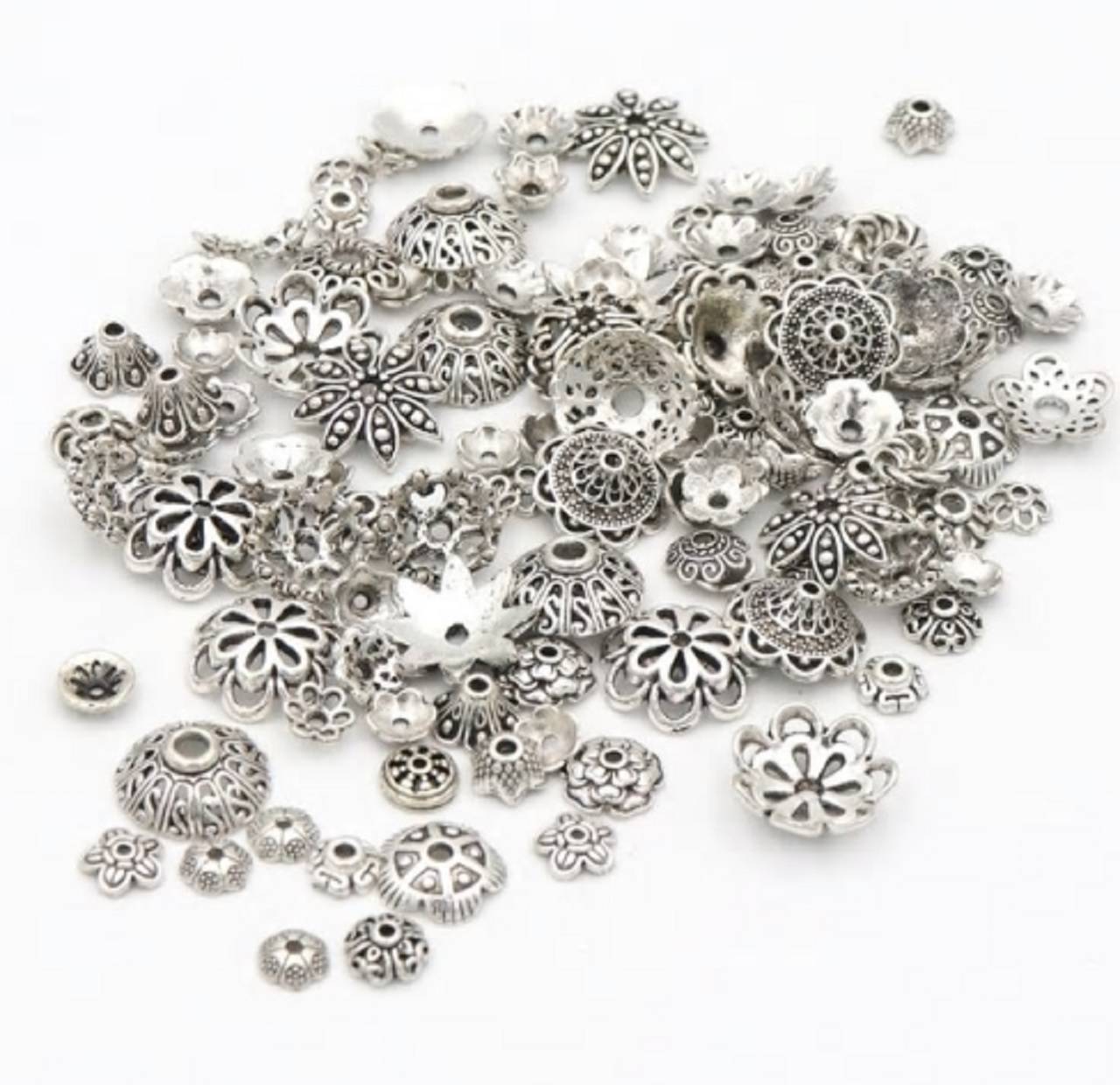 KP101 Kaplíky mix 150 ks / 0,8 - 1,5 cm (Strieborná)