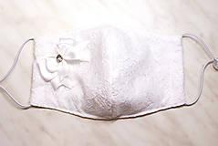 Rúška - Saténova čipková rúška, spoločenské rúško, ochranná rúška, svadobné rúška 3 vrstvové rúška - 12161126_