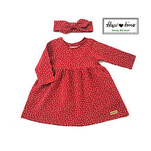 Detské oblečenie - Bodkované šatočky v červenej farbe - 12158078_
