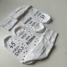 Ponožky, pančuchy, obuv - Maľované ponožky k výročiu svadby ako darček od deti (biele) - 12159646_