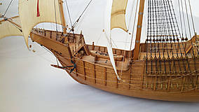 Dekorácie - Santa Maria drevený model lode - 12159726_
