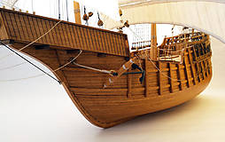 Dekorácie - Santa Maria drevený model lode - 12159728_