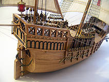 Dekorácie - Santa Maria drevený model lode - 12159743_