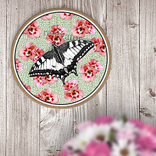 Dekorácie - Lúka s motýľom - grafika na potlač na koláč (muškáty) - 12158875_
