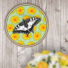 Dekorácie - Lúka s motýľom - grafika na potlač na koláč (púpavy) - 12158877_